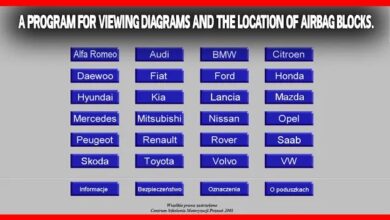 A program for viewing diagrams and the location of Airbag blocks